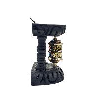 Buddhist Handmade Wall Prayer Wheel With Mantra Inside, [stone Setting], [omph], Wall Mountable