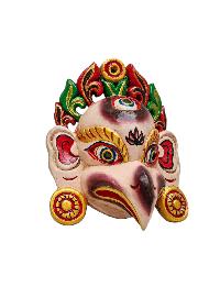Buddhist Wooden Mask With [garuda], Tibetan Style Wtih Traditional Colors