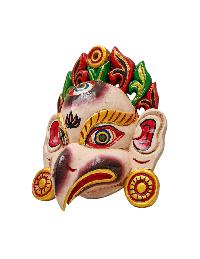 Buddhist Wooden Mask With [garuda], Tibetan Style Wtih Traditional Colors