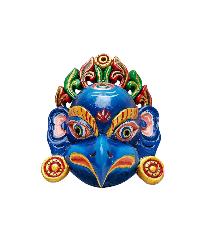 Buddhist Wooden Mask With [garuda], Tibetan Style Wtih Traditional Colors