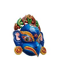 Buddhist Wooden Mask With [garuda], Tibetan Style Wtih Traditional Colors