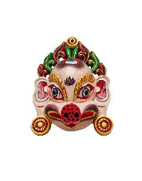 Buddhist Wooden Mask With [barahi], Tibetan Style Wtih Traditional Colors