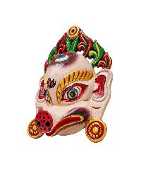 Buddhist Wooden Mask With [barahi], Tibetan Style Wtih Traditional Colors