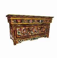 Tibetan Ritual Foldable Table, Traditional Color Painted