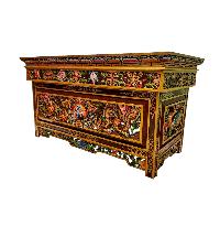 Tibetan Ritual Foldable Table, Traditional Color Painted