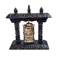 Buddhist Handmade Wall Prayer Wheel With Mantra Inside, [stone Setting], [omph], Table Top