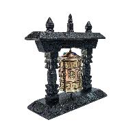 Buddhist Handmade Wall Prayer Wheel With Mantra Inside, [stone Setting], [omph], Table Top