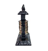 Buddhist Handmade Wall Prayer Wheel With Mantra Inside, [stone Setting], [omph], Table Top