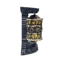 Buddhist Handmade Wall Prayer Wheel With Mantra Inside, [ashtamangala], [omph], Wall Mountable