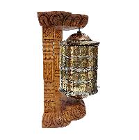 Buddhist Handmade Wall Prayer Wheel With Mantra Inside [omph], Wall Mountable