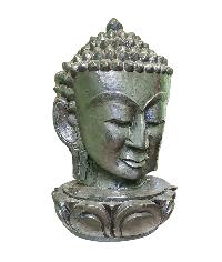 [buddha Head], Handmade Wooden Mask, Wall Hanging, Painted, Poplar Wood