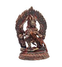 [mahakala Four Arms], Buddhist Miniature Statue, [antique Finishing]