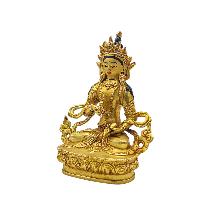 [vajrasattva] Buddhist Miniature Statue, [gold Plated], [face Painted]