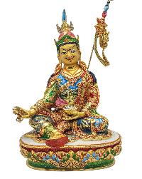 [padmasambhava] Buddhist Handmade Statue, [thangka Color Finishing], [face Painted]