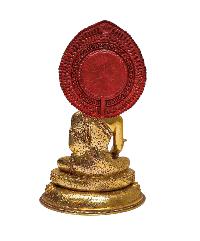 [medicine Buddha], Buddhist Handmade Statue, [full Gold Plated], [stone Setting], [face Paint]