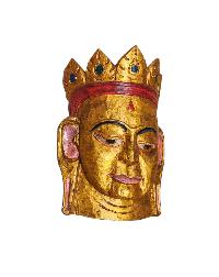[padmasambhava], Handmade Wooden Mask, Wall Hanging, [thangka Color Finishing], Poplar Wood