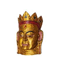 [padmasambhava], Handmade Wooden Mask, Wall Hanging, [thangka Color Finishing], Poplar Wood