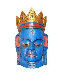 [padmasambhava], Handmade Wooden Mask, Wall Hanging, [thangka Color Finishing], Poplar Wood