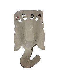 [ganesh], Handmade Wooden Mask, Wall Hanging, [thangka Color Finishing], Poplar Wood