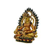 [yellow Jambhala], Buddhist Miniature Statue, [thangka Color Finishing], []