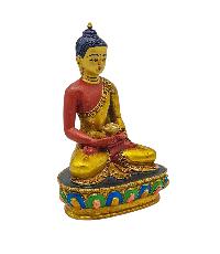 [amitabha Buddha], Buddhist Miniature Statue, [thangka Color Finishing], [face Painted]