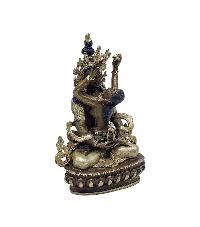 [aparimita Shakti] Consort, Buddhist Miniature Statue, [silver And Chocolate Oxidized]