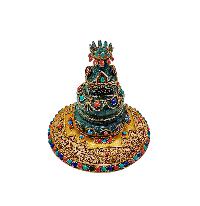[stupa], Buddhist Handmade Statue, [stone Setting], [full Gold Plated]