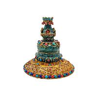[stupa], Buddhist Handmade Statue, [stone Setting], [full Gold Plated]