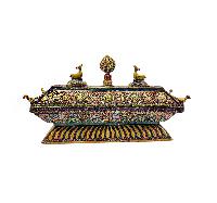 [incense Burner], Buddhist Ritual Item, [full Gold Plated], [stone Setting]