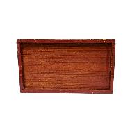 Wooden Serviette Napkin Holder,with [red] Painted, [ashtamangala] Design, Tissue Box