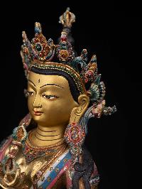 [vajrasattva] With Double Base, Buddhist Handmade Statue, [full Gold Plated], [thangka Color Finishing], [face Paint], 236