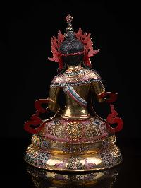 [vajrasattva] With Double Base, Buddhist Handmade Statue, [full Gold Plated], [thangka Color Finishing], [face Paint], 236