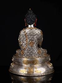[shakyamuni Buddha], Buddhist Statue, [full Gold Plated], [silver Plated], [face Painted]