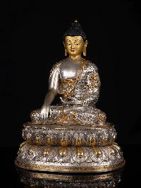 [shakyamuni Buddha], Buddhist Statue, [full Gold Plated], [silver Plated], [face Painted]