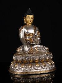 [shakyamuni Buddha], Buddhist Statue, [full Gold Plated], [silver Plated], [face Painted]