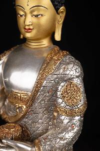 [shakyamuni Buddha], Buddhist Statue, [full Gold Plated], [silver Plated], [face Painted]