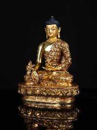 [medicine Buddha], Buddhist Statue, [full Gold Plated], [face Painted]