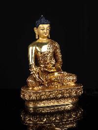 [medicine Buddha], Buddhist Statue, [full Gold Plated], [face Painted]