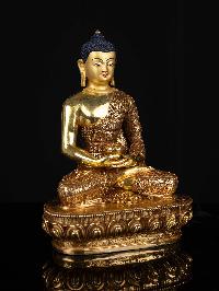 [amitabha Buddha], Buddhist Statue, [full Gold Plated], [face Painted]