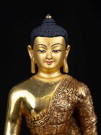 [amitabha Buddha], Buddhist Statue, [full Gold Plated], [face Painted]