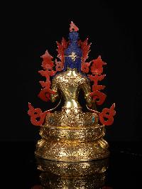 [white Tara], Buddhist Statue, [full Gold Plated], [stone Setting], [face Painted]