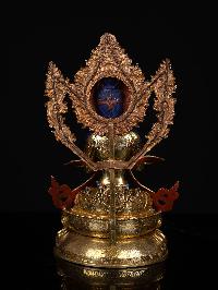 [vajradhara], Buddhist Statue, [full Gold Plated], [stone Setting], [face Painted]