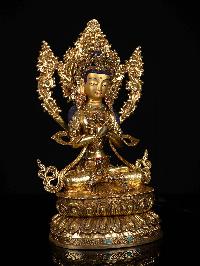 [vajradhara], Buddhist Statue, [full Gold Plated], [stone Setting], [face Painted]