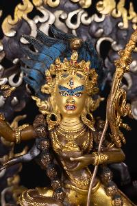 [vajravarahi], Buddhist Statue, [partly Gold Plated With Extra Gold], [face Painted]