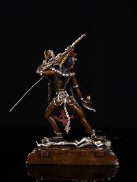 [vajrayogini], Buddhist Statue, [silver And Chocolate Oxidized], [face Painted]