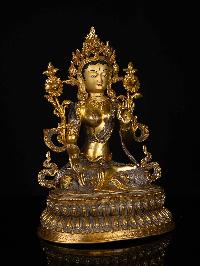 [white Tara], Buddhist Statue, [full Gold Plated], [face Painted]