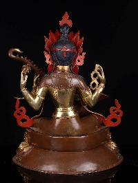 [saraswati], Buddhist Statue, [partly Gold Plated With Extra Gold], [face Painted]