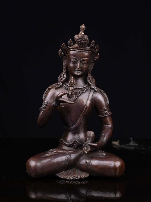 [vajrasattva], Buddhist Statue, [chocolated Oxidized]