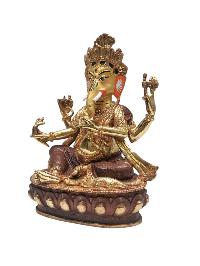 [ganesh], Buddhist Statue, [partly Gold Plated], [face Paint]
