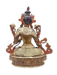 [white Tara], Buddhist Statue, [silver And Chocolate Oxidized]